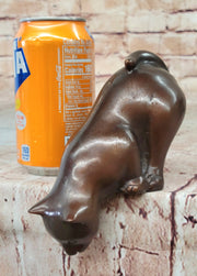 Cat Kitten Sitting on the Edge Bronze Figurine Sculpture Figure Collectible 3