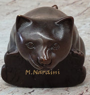 Cat Kitten Sitting on the Edge Bronze Figurine Sculpture Figure Collectible 3