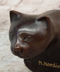 Load image into Gallery viewer, Cat Kitten Sitting on the Edge Bronze Figurine Sculpture Figure Collectible 3" x 6"
