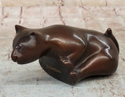 Cat Kitten Sitting on the Edge Bronze Figurine Sculpture Figure Collectible 3