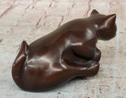 Cat Kitten Sitting on the Edge Bronze Figurine Sculpture Figure Collectible 3