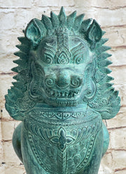 Chinese Foo Dog Guardian Lion Bronze Sculpture Statue Signed Handmade Art 13