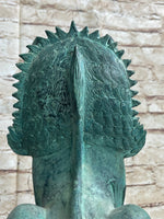 Chinese Foo Dog Guardian Lion Bronze Sculpture Statue Signed Handmade Art 13