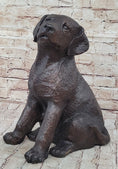 Load image into Gallery viewer, Bronze Metal Labrador Puppy Dog Sculpture Statue Figure Signed Art Collectible
