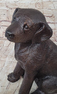Load image into Gallery viewer, Bronze Metal Labrador Puppy Dog Sculpture Statue Figure Signed Art Collectible
