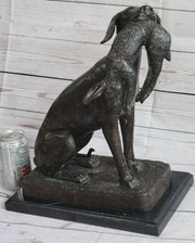 Hunting Dog Retriever w/ Rabbit in Mouth Bronze Statue Sculpture Figure 16