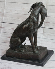 Hunting Dog Retriever w/ Rabbit in Mouth Bronze Statue Sculpture Figure 16