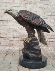 Detailed Bronze Bald Eagle Sculpture – Moigniez Signature Bird Piece