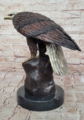Load image into Gallery viewer, Detailed Bronze Bald Eagle Sculpture – Moigniez Signature Bird Piece
