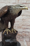 Load image into Gallery viewer, Detailed Bronze Bald Eagle Sculpture – Moigniez Signature Bird Piece
