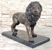 J. Moigniez Bronze Guardian Lion Statue Sculpture Figure on Marble Base 11