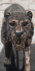Load image into Gallery viewer, Hot Cast Bronze Tiger Statue Sculpture Figure on Marble Base by Moigniez
