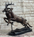 Load image into Gallery viewer, Elk Deer Caribou Buck Stag Wildlife Art Hunting Lodge Camp Bronze Marble Statue
