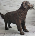 Load image into Gallery viewer, Golden Retriever Puppy Dog Bronze Metal Life Size Statue Sculpture 26" x 17"
