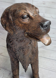 Golden Retriever Puppy Dog Bronze Metal Life Size Statue Sculpture 26