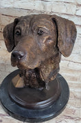 Load image into Gallery viewer, Labrador Retriever Dog Pet Bronze Bust Sculpture Statue Figure on Marble Base
