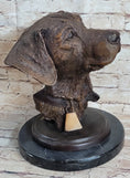 Load image into Gallery viewer, Labrador Retriever Dog Pet Bronze Bust Sculpture Statue Figure on Marble Base
