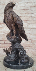 Load image into Gallery viewer, Two Tone American Bald Eagle Bronze Statue Sculpture Figure Marble Base 18" x 9"
