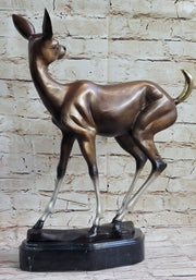 Deer Doe Bronze Sculpture Statue Limited Edition Numbered Signed Art Decor