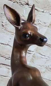 Deer Doe Bronze Sculpture Statue Limited Edition Numbered Signed Art Decor