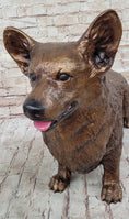 Load image into Gallery viewer, Bronze Metal Corgi Dog Sculpture Statue Figurine Collectible Decor Signed Art
