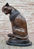 Load image into Gallery viewer, Bastet Cat Feline Egyptian Goddess Bronze Metal Statue Sculpture 19" x 13"
