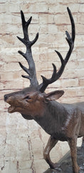Load image into Gallery viewer, Bronze Marble Statue Elk Deer Caribou Buck Stag Lodge Sculpture Figure
