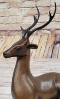 Load image into Gallery viewer, Reindeer Caribou Deer Elk Bronze Statue Sculpture Figurine Signed Original 9.5" x 8.5"
