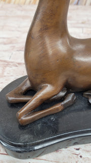 Reindeer Caribou Deer Elk Bronze Statue Sculpture Figurine Signed Original 9.5