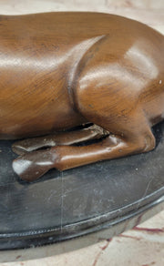 Reindeer Caribou Deer Elk Bronze Statue Sculpture Figurine Signed Original 9.5