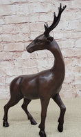 Load image into Gallery viewer, Reindeer Stag Deer Elk Caribou Bronze Metal Figurine Statue Sculpture 13.5" x 12"
