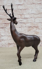 Reindeer Stag Deer Elk Caribou Bronze Metal Figurine Statue Sculpture 13.5