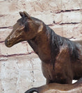 Load image into Gallery viewer, Bronze Sculpture Figurine Mare W/ Her Baby Horse Stallion Farm Art Deco Moigniez
