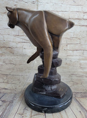 Limited Edition Marius Cougar Female Lion Bronze Sculpture Marble Statue Figurine