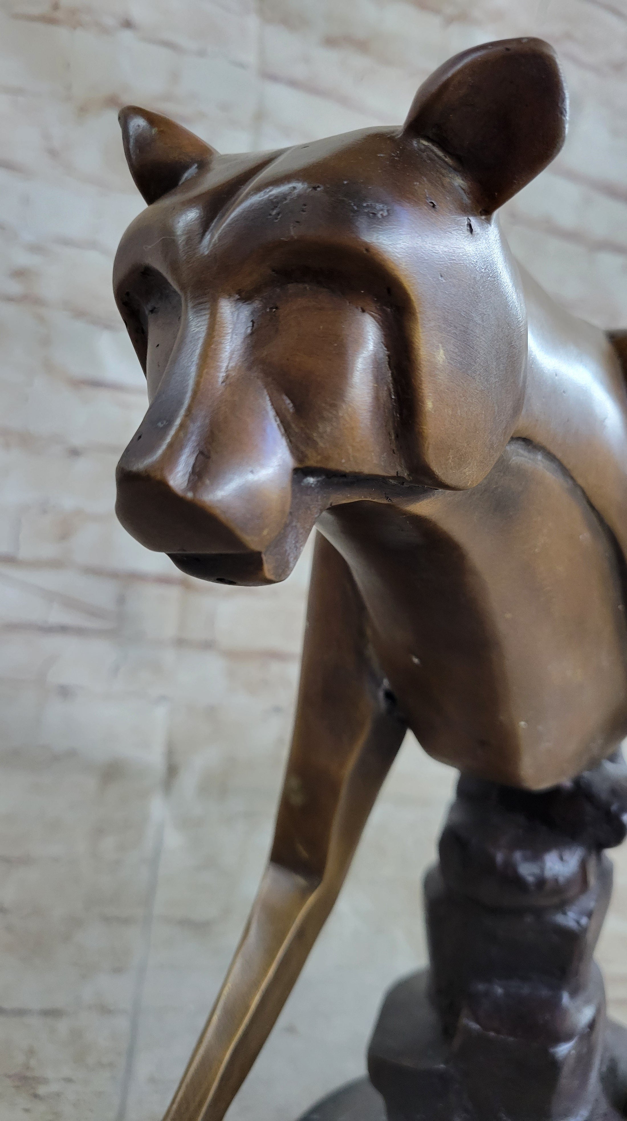 Limited Edition Marius Cougar Female Lion Bronze Sculpture Marble Statue Figurine