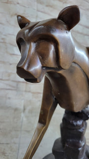 Limited Edition Marius Cougar Female Lion Bronze Sculpture Marble Statue Figurine