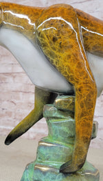 Bronze Metal Cougar Mountain Lion w/ Glazed Patina Finish Statue Sculpture Limited Edition 14