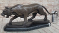 Load image into Gallery viewer, Modern Art Saber Tooth Tiger Bronze Metal Statue Sculpture Collectible Predator 9" x 22"
