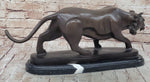Modern Art Saber Tooth Tiger Bronze Metal Statue Sculpture Collectible Predator 9