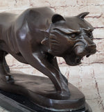 Modern Art Saber Tooth Tiger Bronze Metal Statue Sculpture Collectible Predator 9