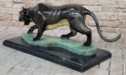 Hot Cast Bronze Sculpture of Cougar Mountain Lion Panther w/ Special Patina Finish