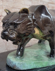 Hot Cast Bronze Sculpture of Cougar Mountain Lion Panther w/ Special Patina Finish