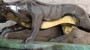 Hot Cast Bronze Sculpture of Cougar Mountain Lion Panther w/ Special Patina Finish