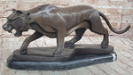 Modern Art Saber Tooth Tiger Bronze Metal Statue Sculpture Collectible Predator 9