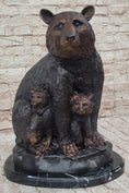 Load image into Gallery viewer, Mother Bear and Cubs - Bronze Metal Sculpture Statue Figure Signed Art Moigniez
