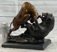 Load image into Gallery viewer, Bull vs Bear Bronze Metal Statue Sculpture Decor Stock Market 10" x 13"
