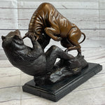 Bull vs Bear Bronze Metal Statue Sculpture Decor Stock Market 10