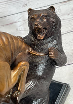 Bull vs Bear Bronze Metal Statue Sculpture Decor Stock Market 10