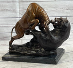 Bull vs Bear Bronze Metal Statue Sculpture Decor Stock Market 10