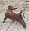 Load image into Gallery viewer, Abstract Bronze Metal Longhorn Cattle Bull Sculpture Statue Figurine Signed & Numbered Art
